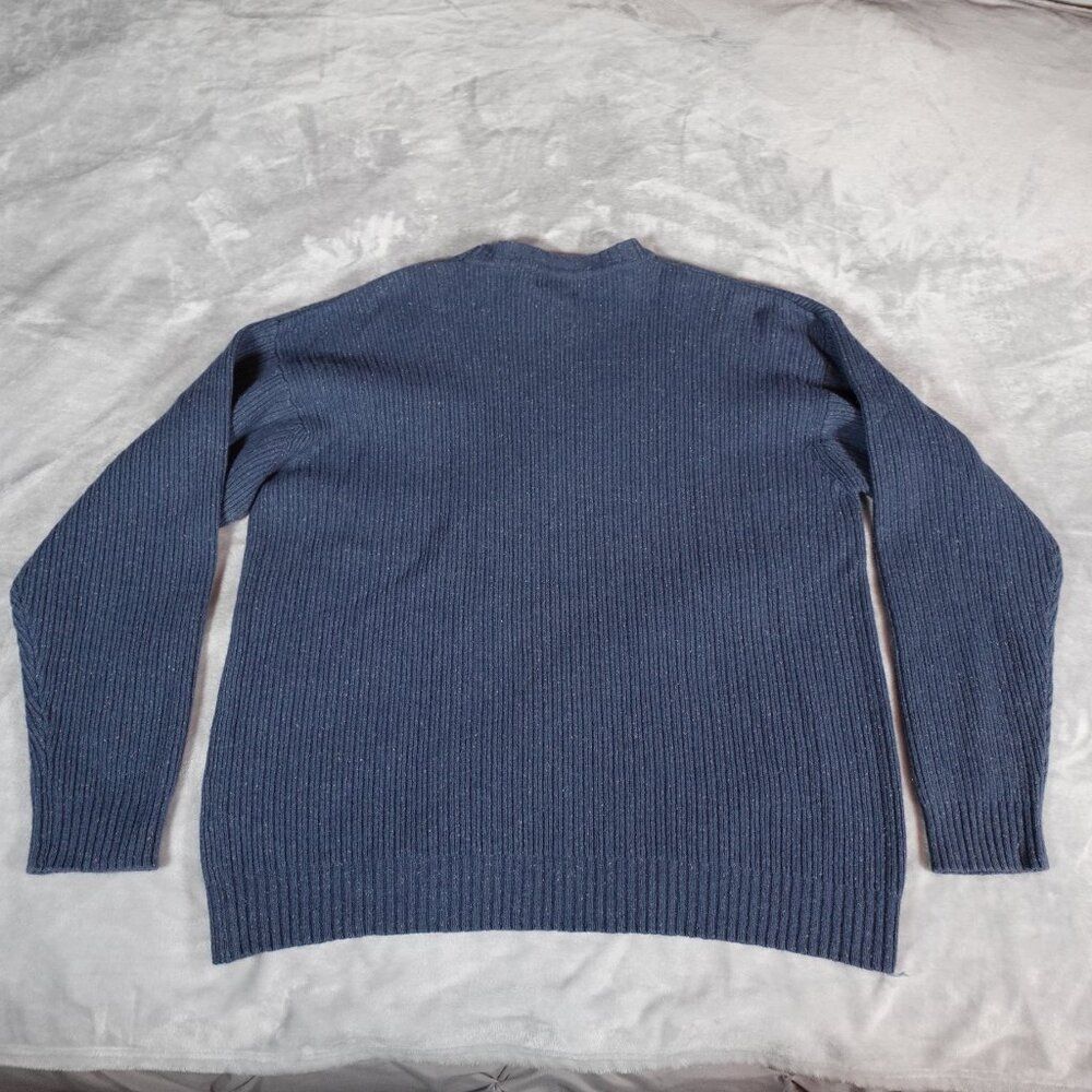 Eddie Bauer Wool Blend Knit Sweater Mens 2XL Tall Grandpa Style Teal Blue - Picture 3 of 7